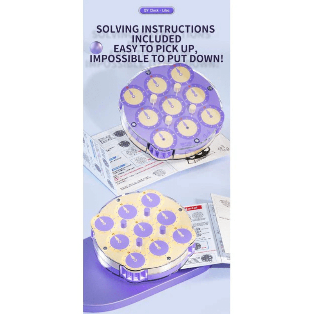 Qiyi Magnetic Clock Lilac Speedcube - Speedcube NZ AU
