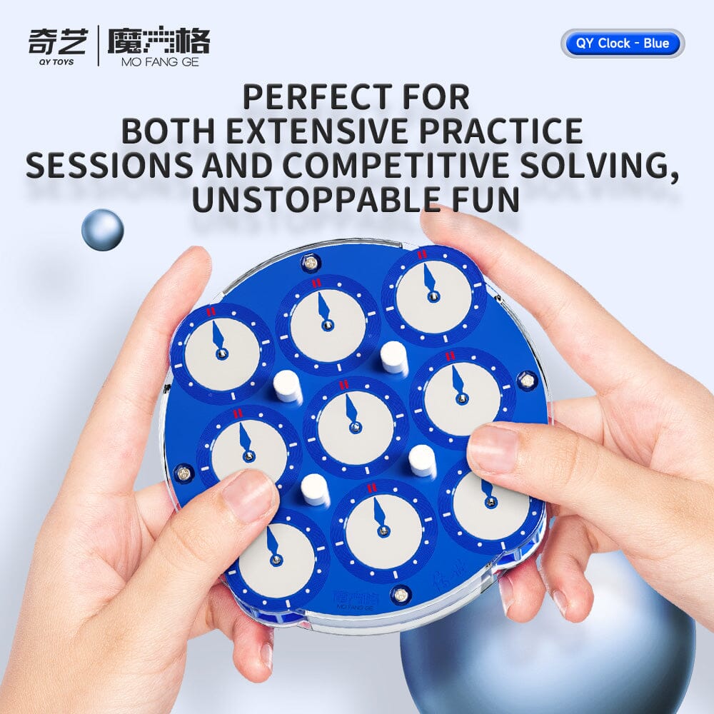 Qiyi Magnetic Clock Glacier Blue Speedcube - Speedcube NZ AU