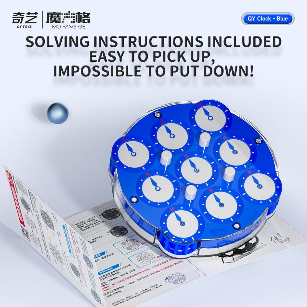 Qiyi Magnetic Clock Glacier Blue Speedcube - Speedcube NZ AU
