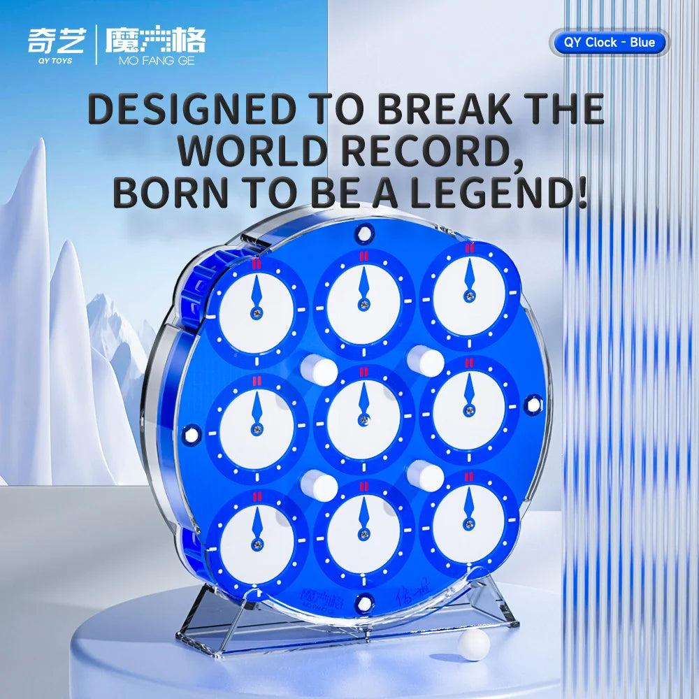 Qiyi Magnetic Clock Glacier Blue Speedcube - Speedcube NZ AU