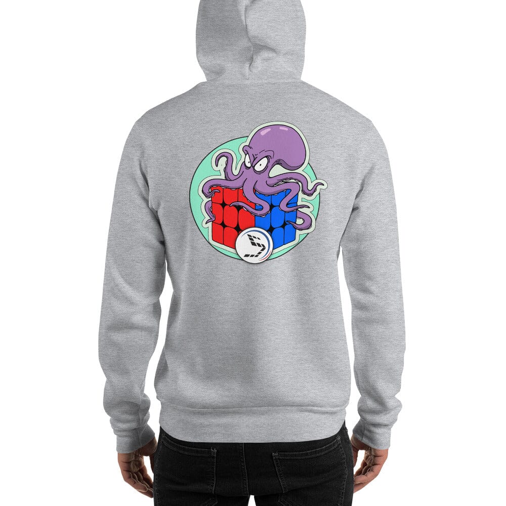 Speedcube.co.nz Wheke Octopus and Paint Splat Hoodie Grey - Speedcube New Zealand