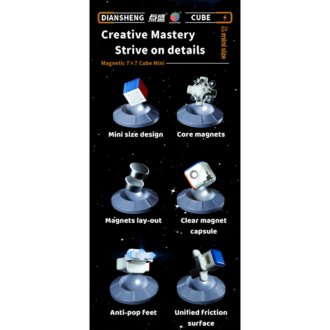 [Pre Order] - Diansheng SMC 56mm Mini Magnetic 7x7 Ball Core Speedcube