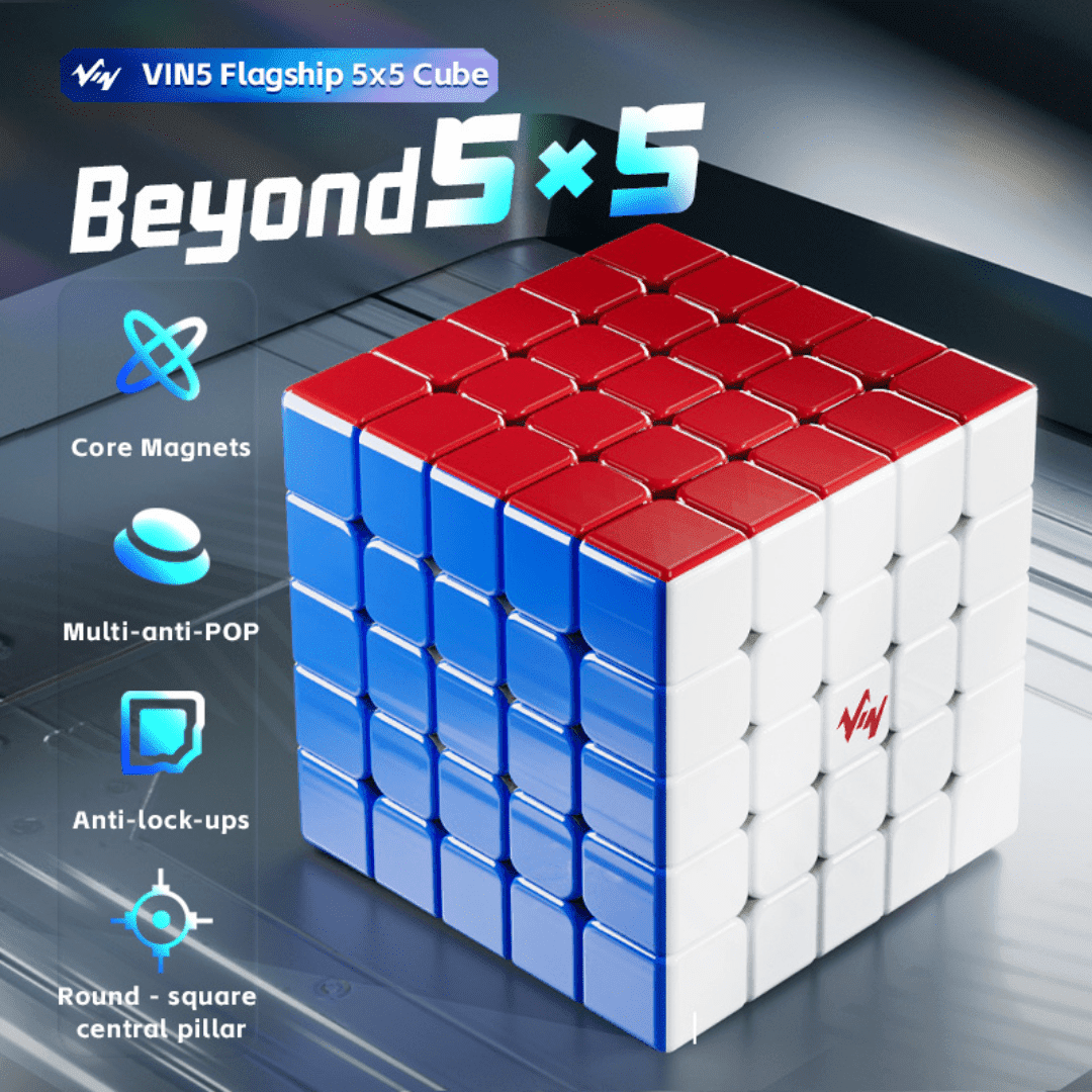 [Pre Order] - Vin Cube 5x5 speedcube (Ball-Core)