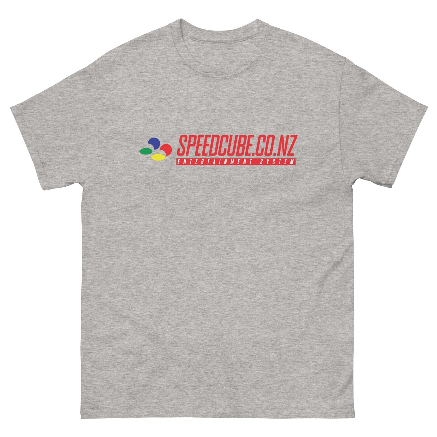 Speedcube.co.nz Super Retro T-Shirt Grey - Speedcube New Zealand