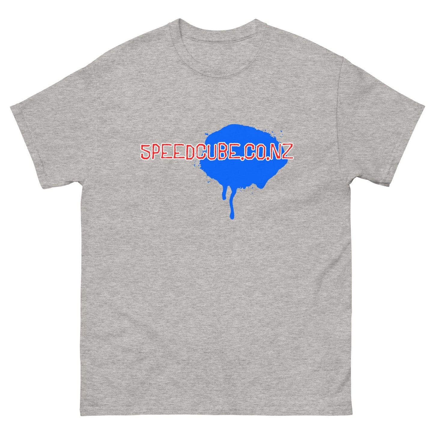 Speedcube.co.nz Paint Splat Logo T-Shirt Grey - Speedcube New Zealand