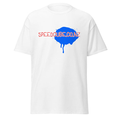 Speedcube.co.nz Paint Splat Logo T-Shirt White - Speedcube New Zealand