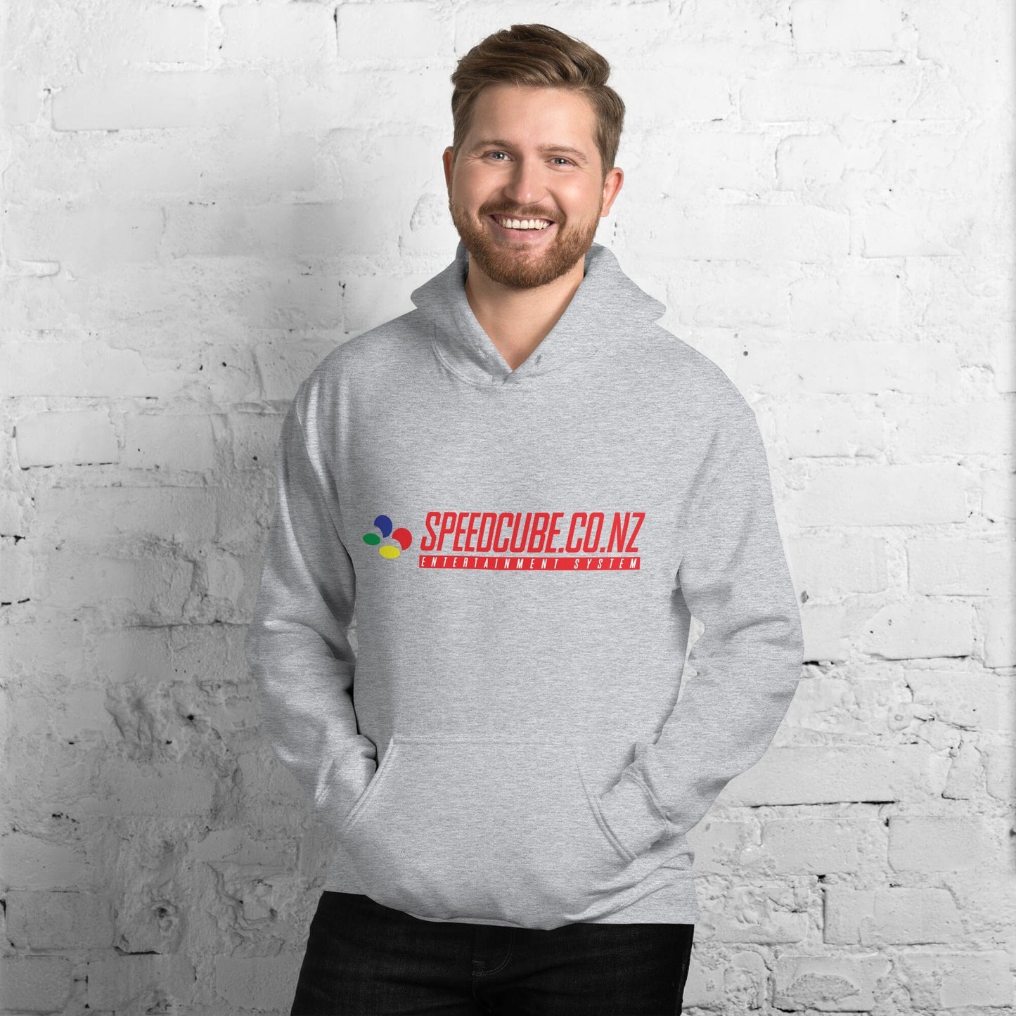 Speedcube.co.nz Super Retro Hoodie Grey - Speedcube New Zealand