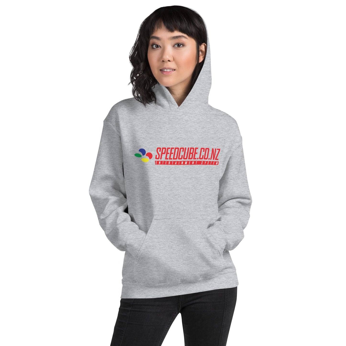 Speedcube.co.nz Super Retro Hoodie Grey - Speedcube New Zealand