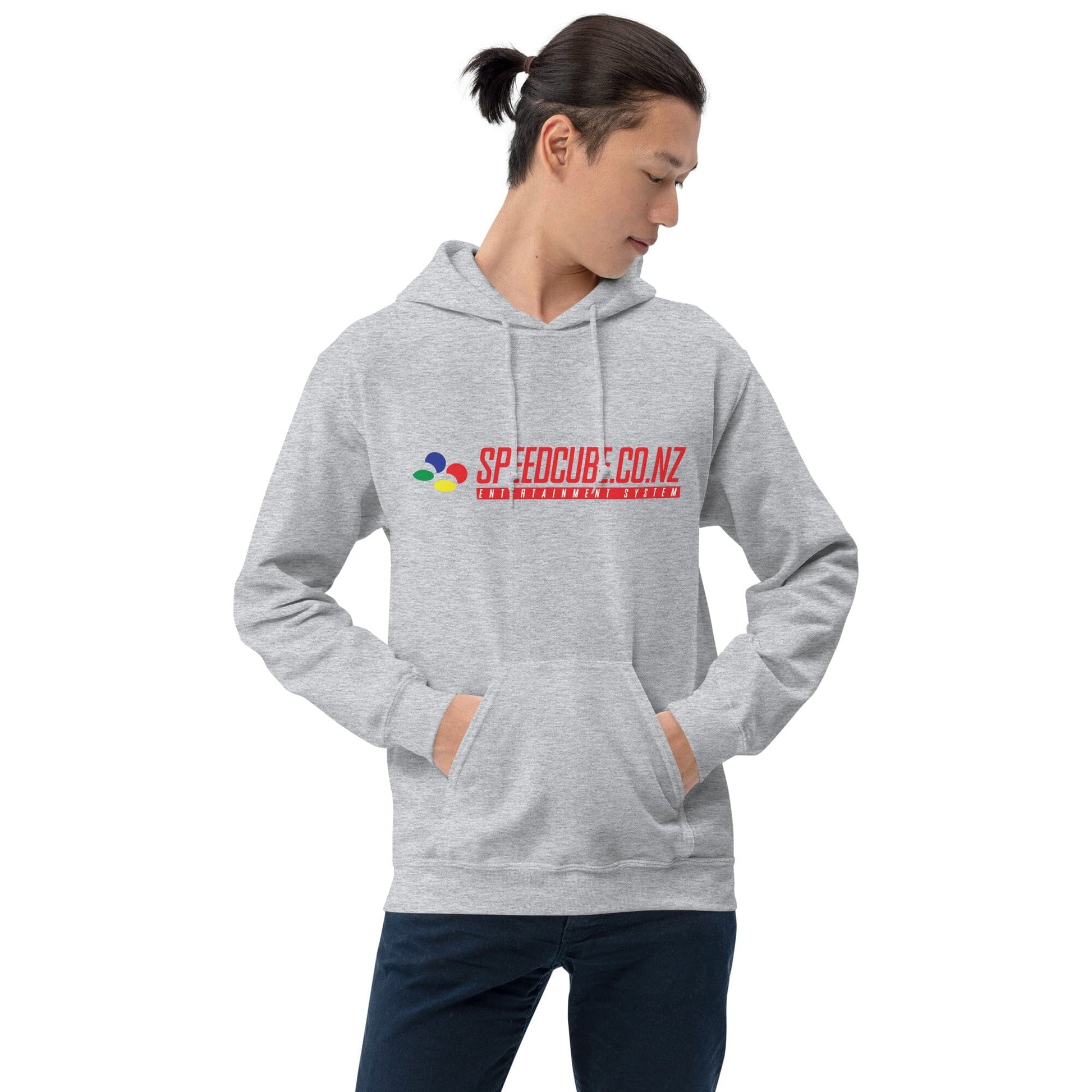 Speedcube.co.nz Super Retro Hoodie Grey - Speedcube New Zealand